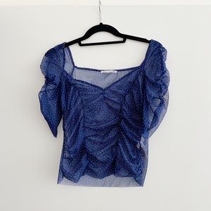 ZARA SHEER BLUE TOP